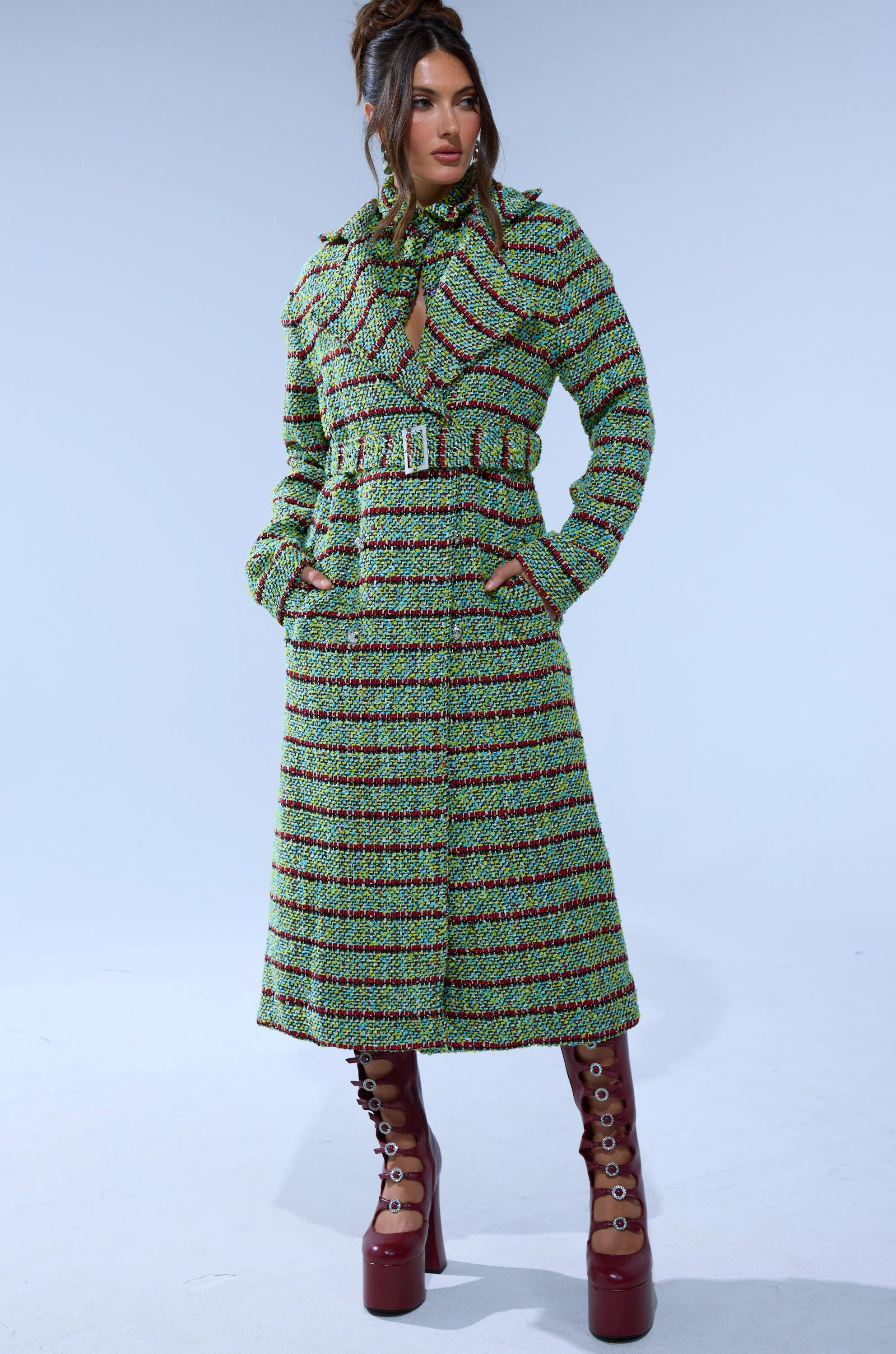 IT'S GIVING LUCK TWEED TRENCH - Image 2