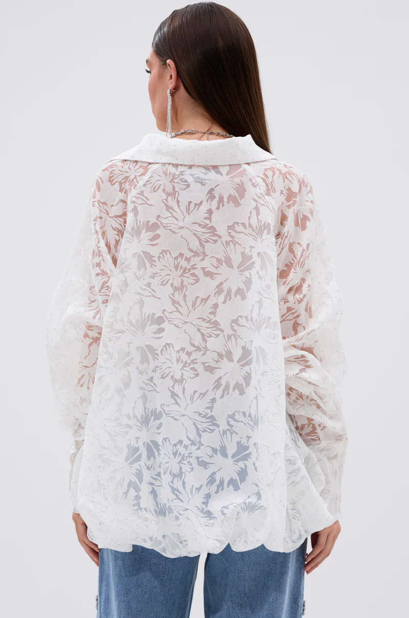 JACKIE RHINESTONE CROP BLOUSE - Image 5