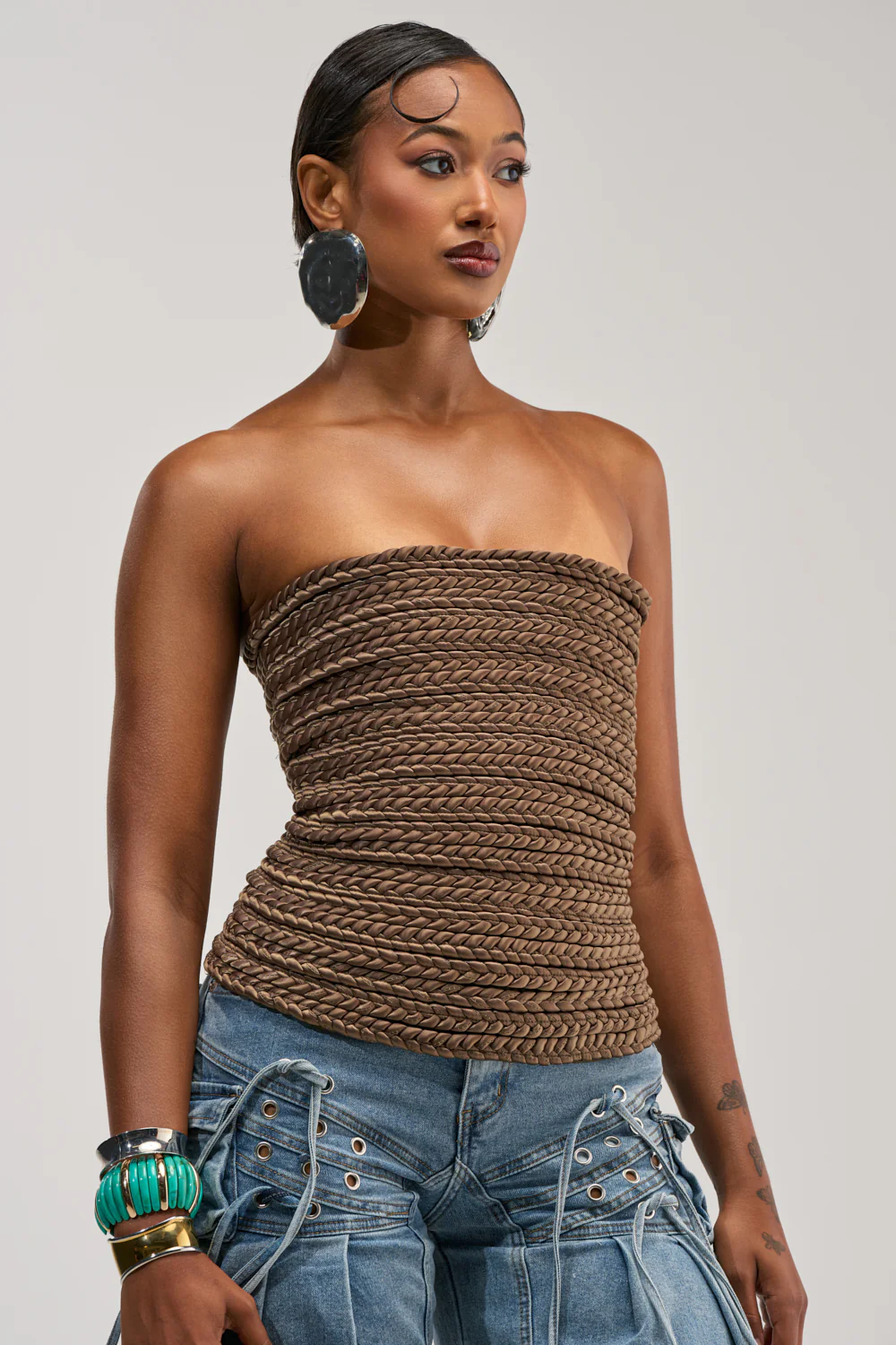 JANE SATIN BRAIDED CORSET - Image 3
