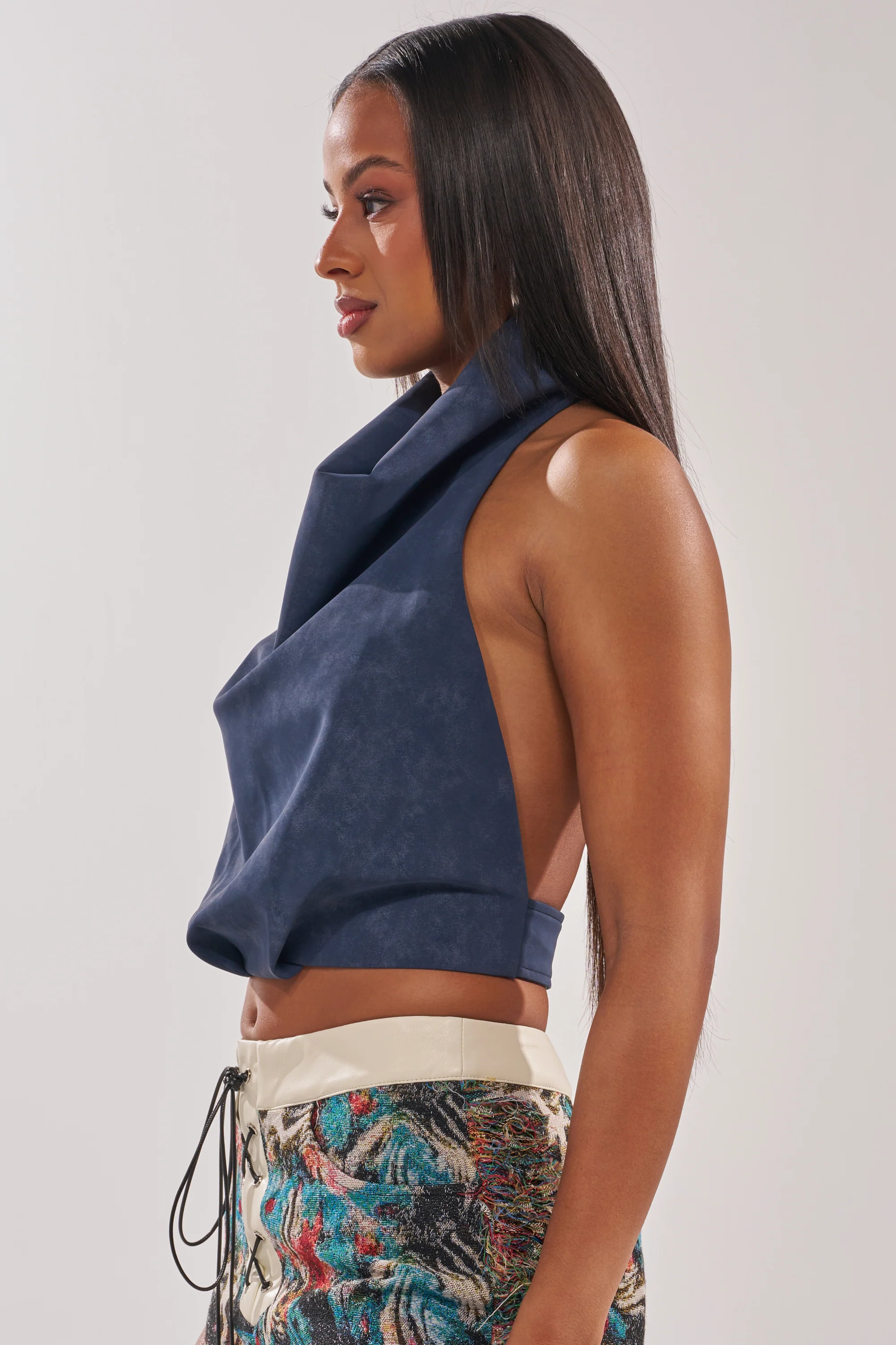JANE SUEDE HALTER TOP - Image 3