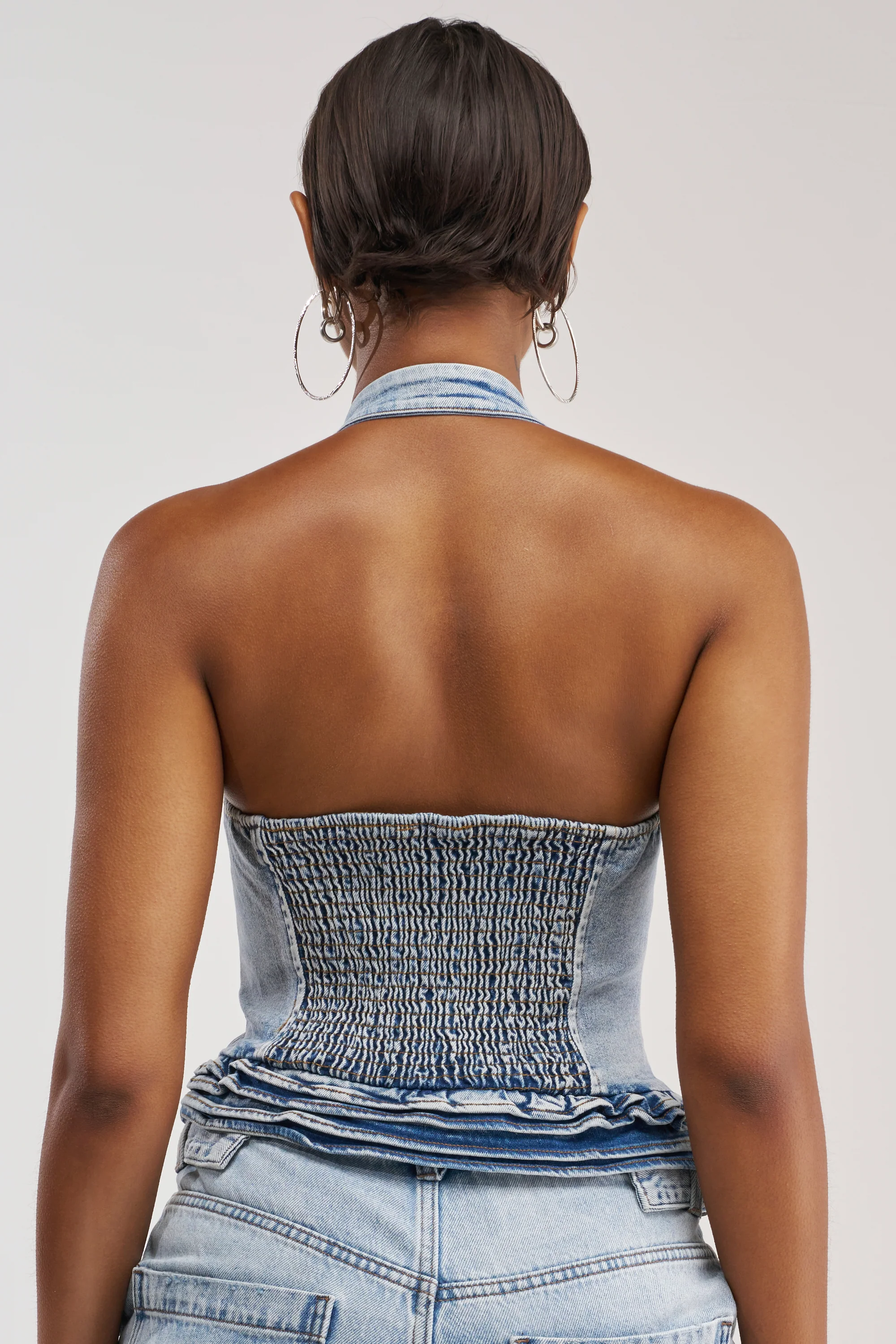 JULIA DENIM CORSET HALTER TOP - Image 5
