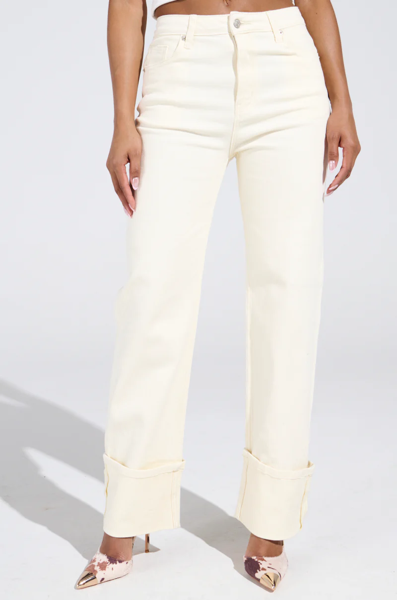 JUST GO WITH IT IVORY DENIM PANT - Image 3