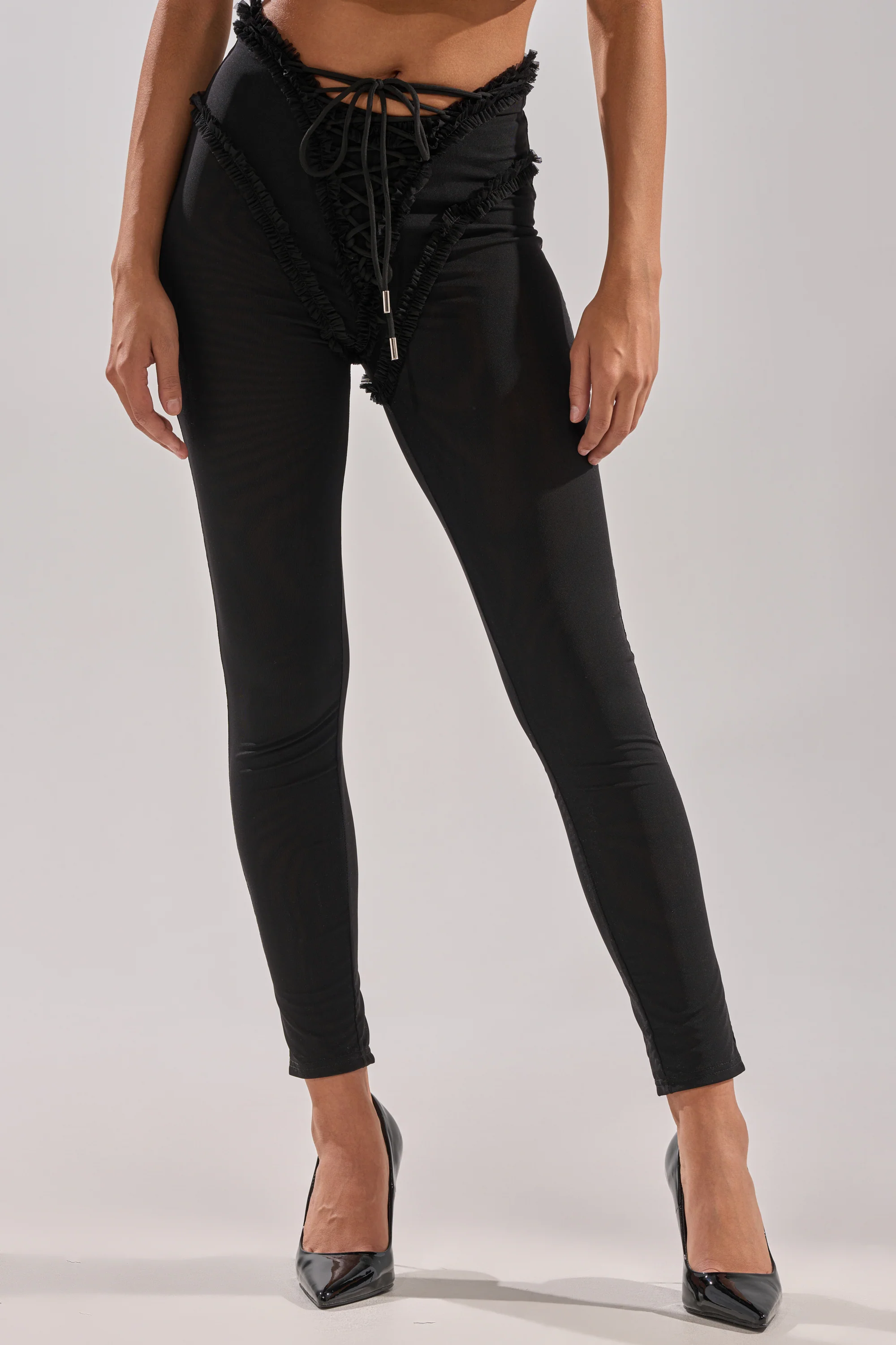 KELLY MESH LACE UP LEGGING