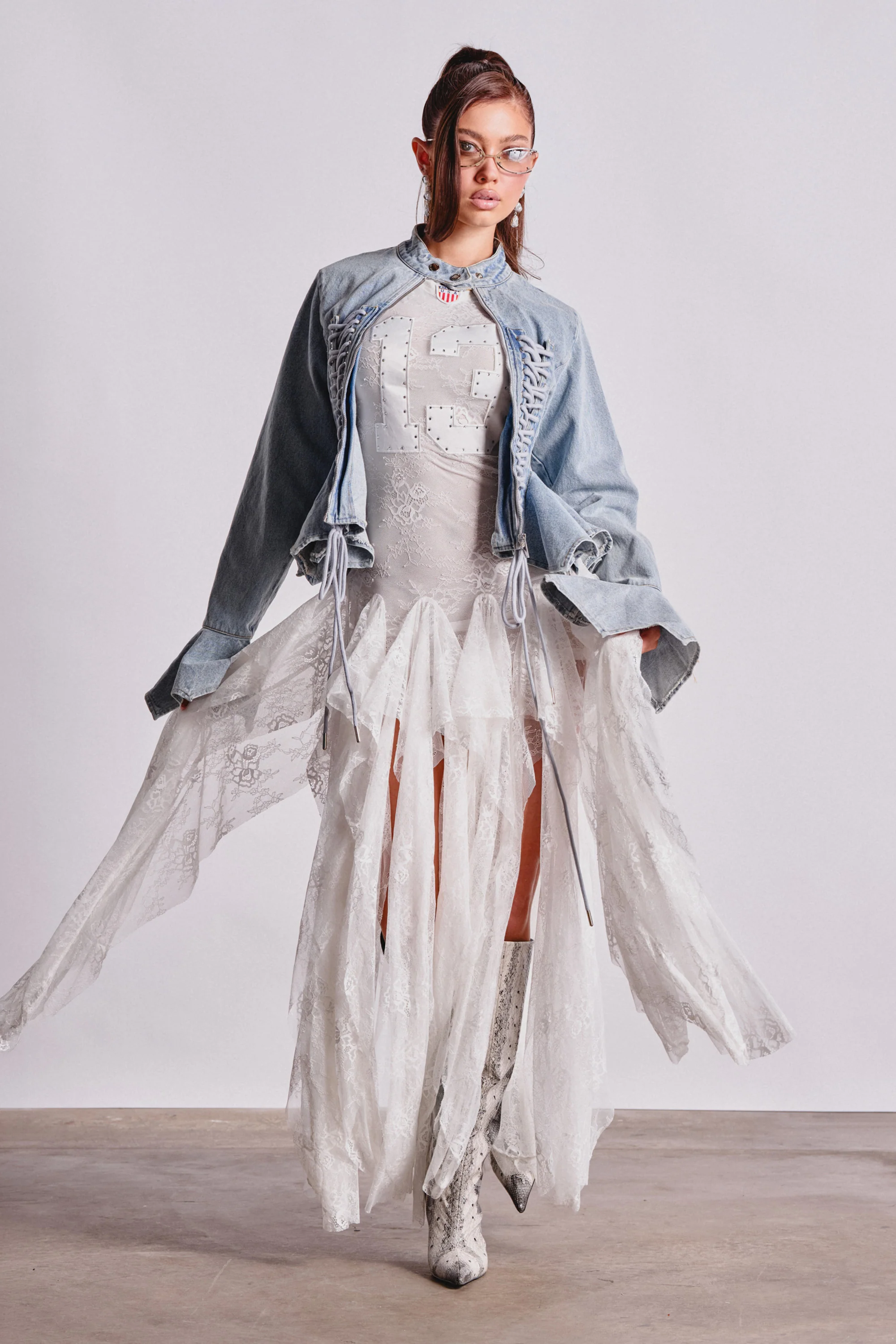 KICK OFF LACE JERSEY MAXI DRESS IN WHITE - Image 3
