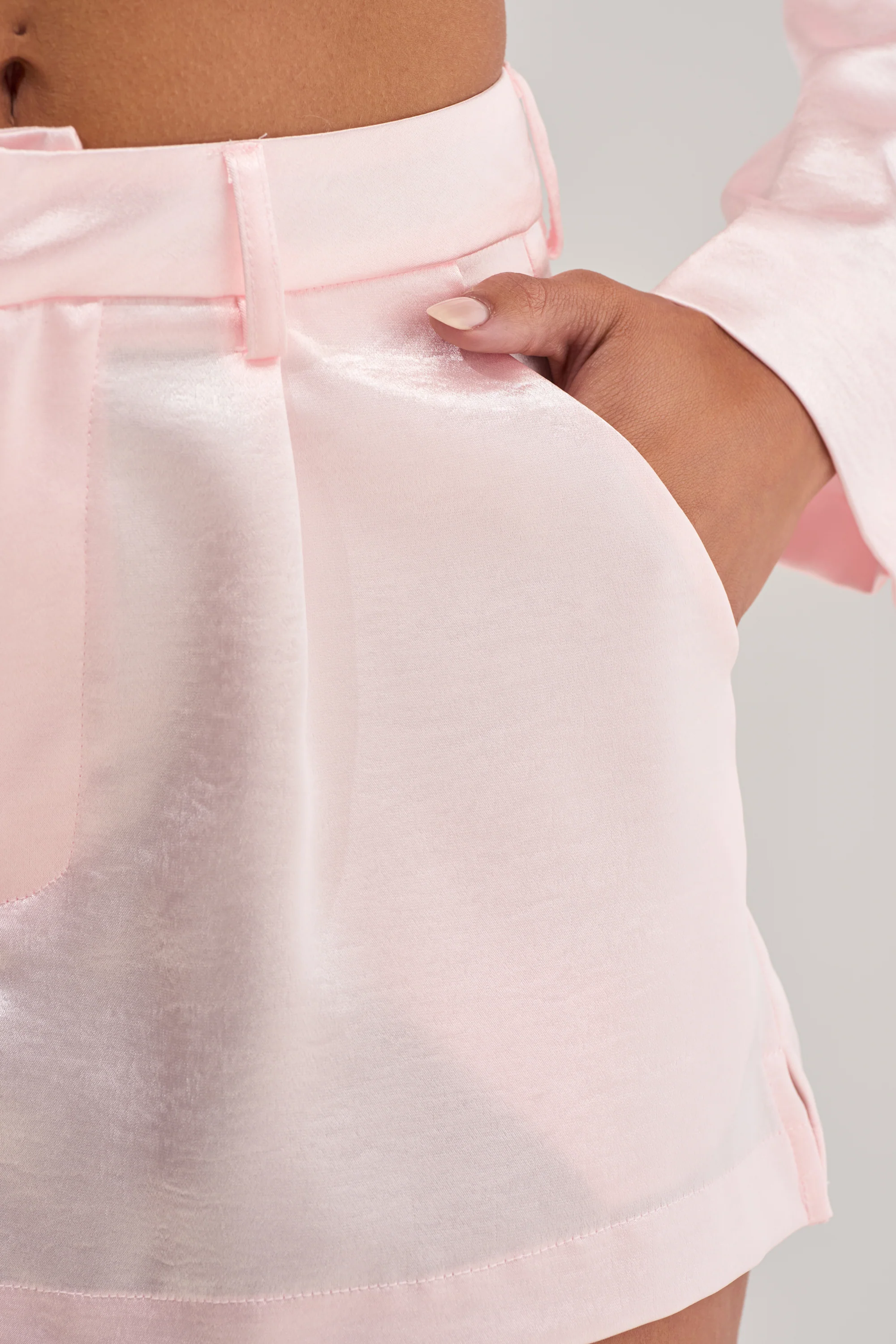 KIKI BABY PINK SATIN SHORT - Image 7