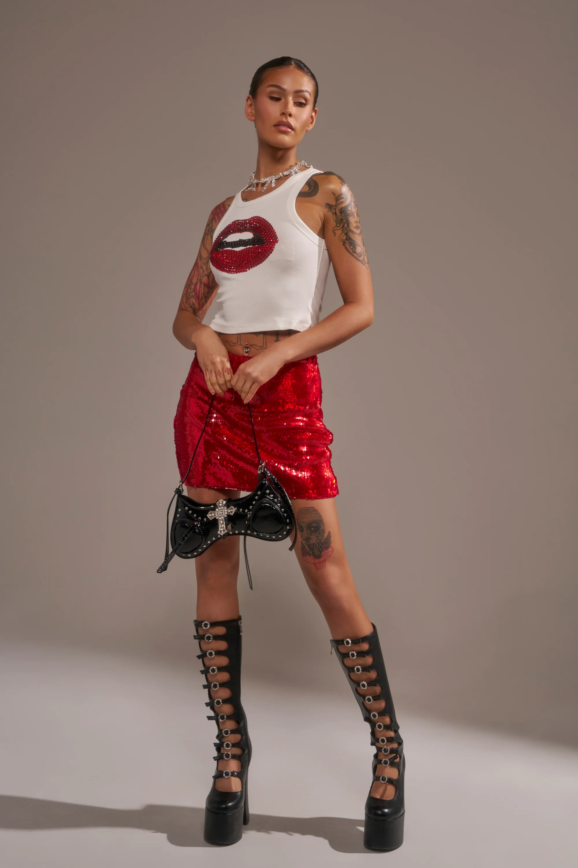 KISS ME BABY SEQUIN MINI SKIRT - Image 2