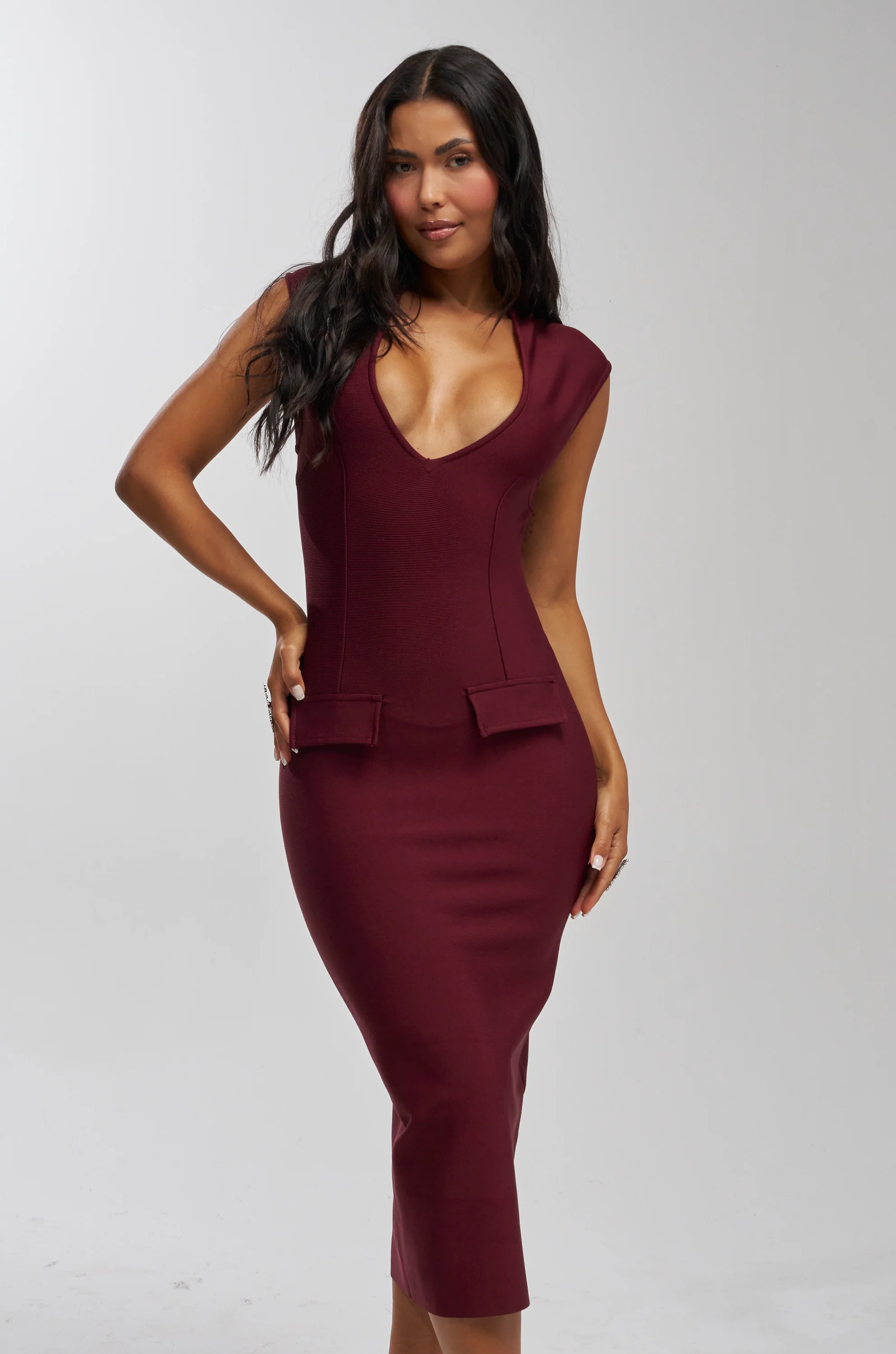 KISS & TELL BANDAGE MIDI DRESS - Image 3