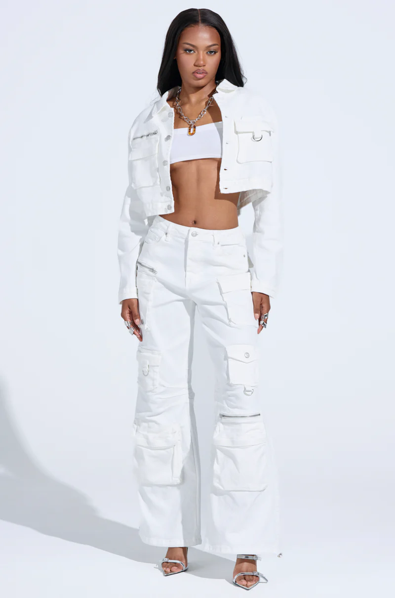 KYLIE CARGO DENIM PANTS - Image 2