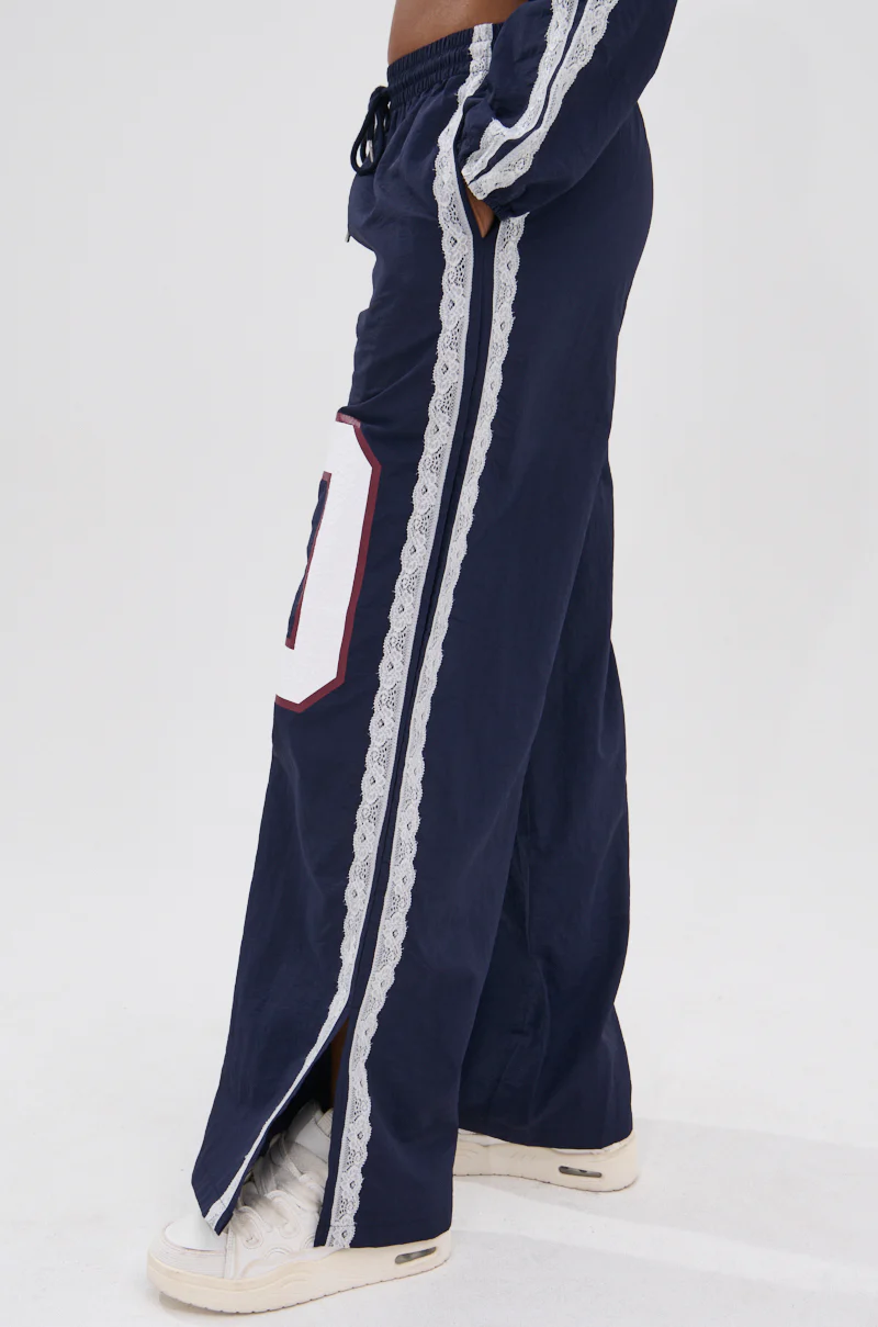 LACE TRIM NYLON TRACK PANT - Image 4