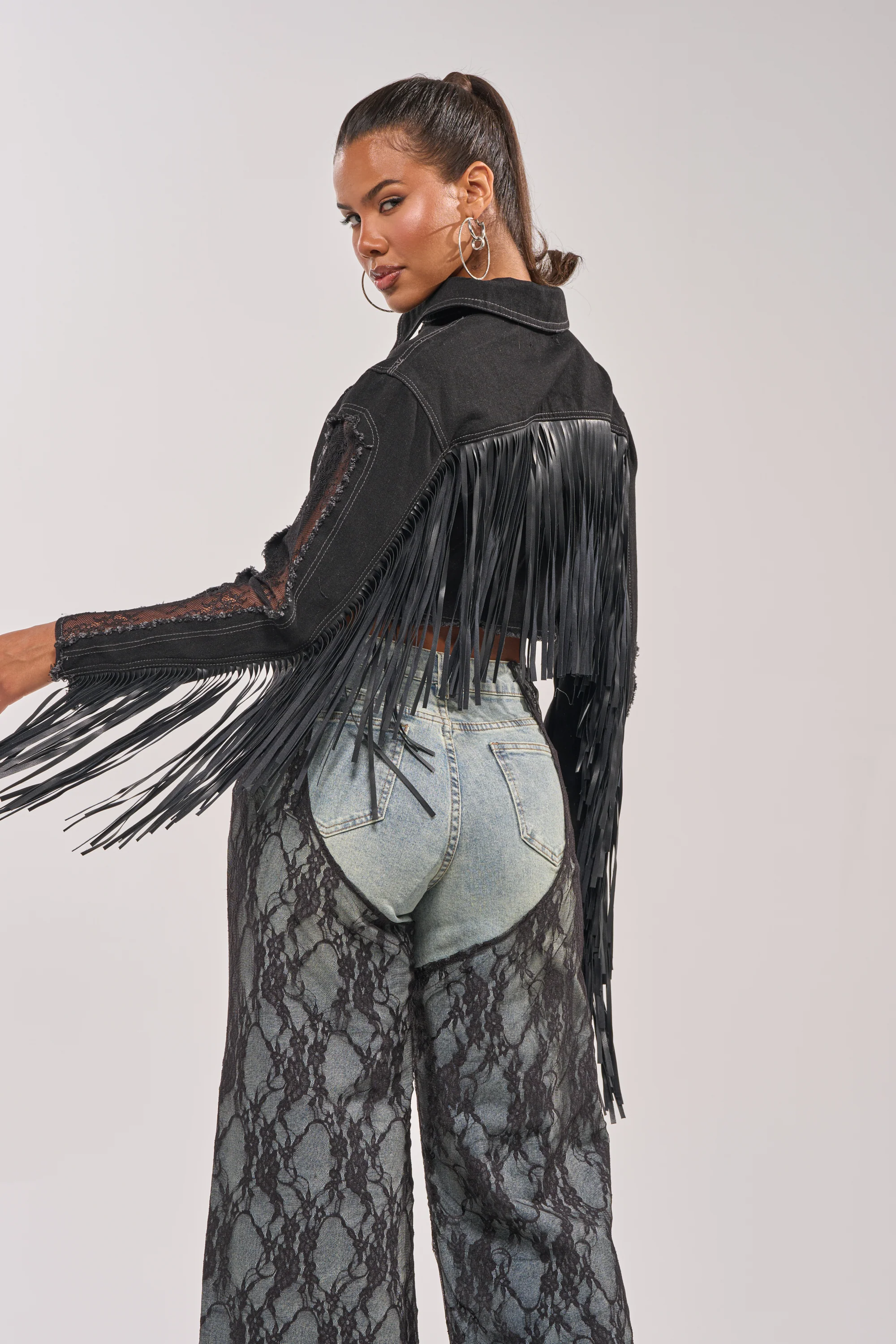 LACED AND LOADED DENIM JACKET - Image 8