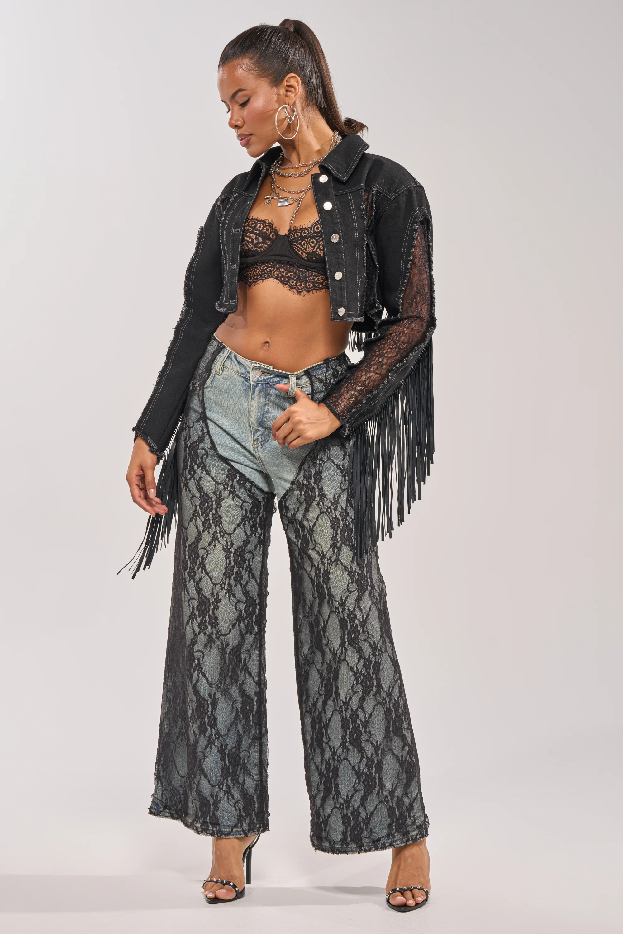 LACED AND LOADED DENIM JACKET - Image 9