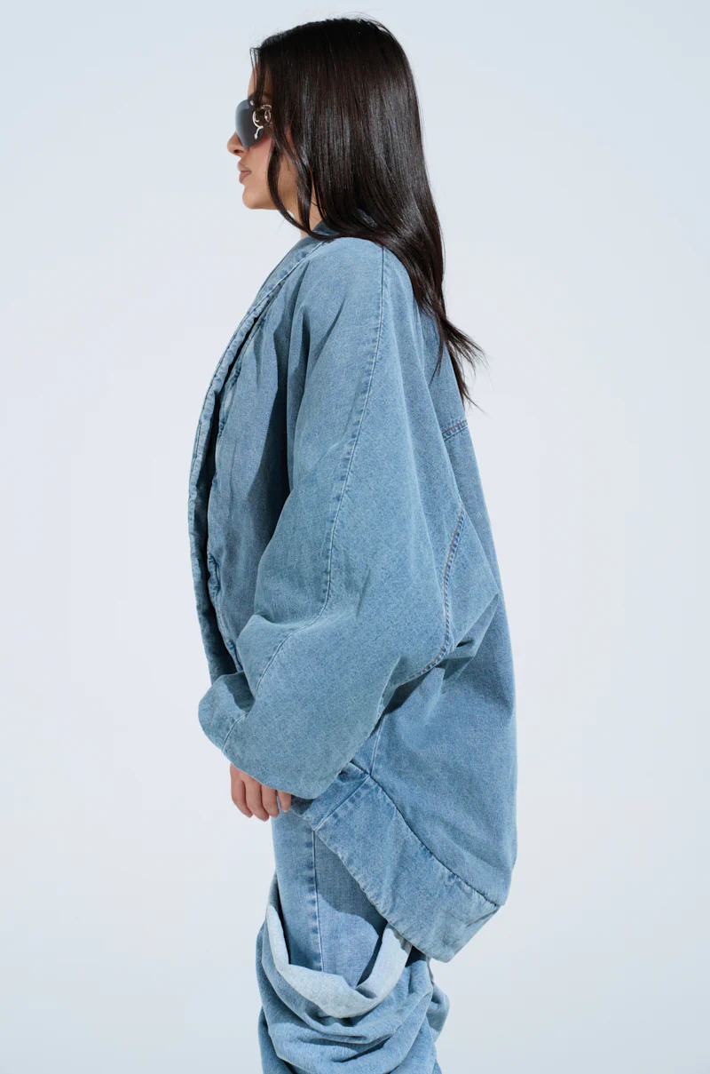 LAY UP AND CHILL DENIM COCOON COAT - Image 3