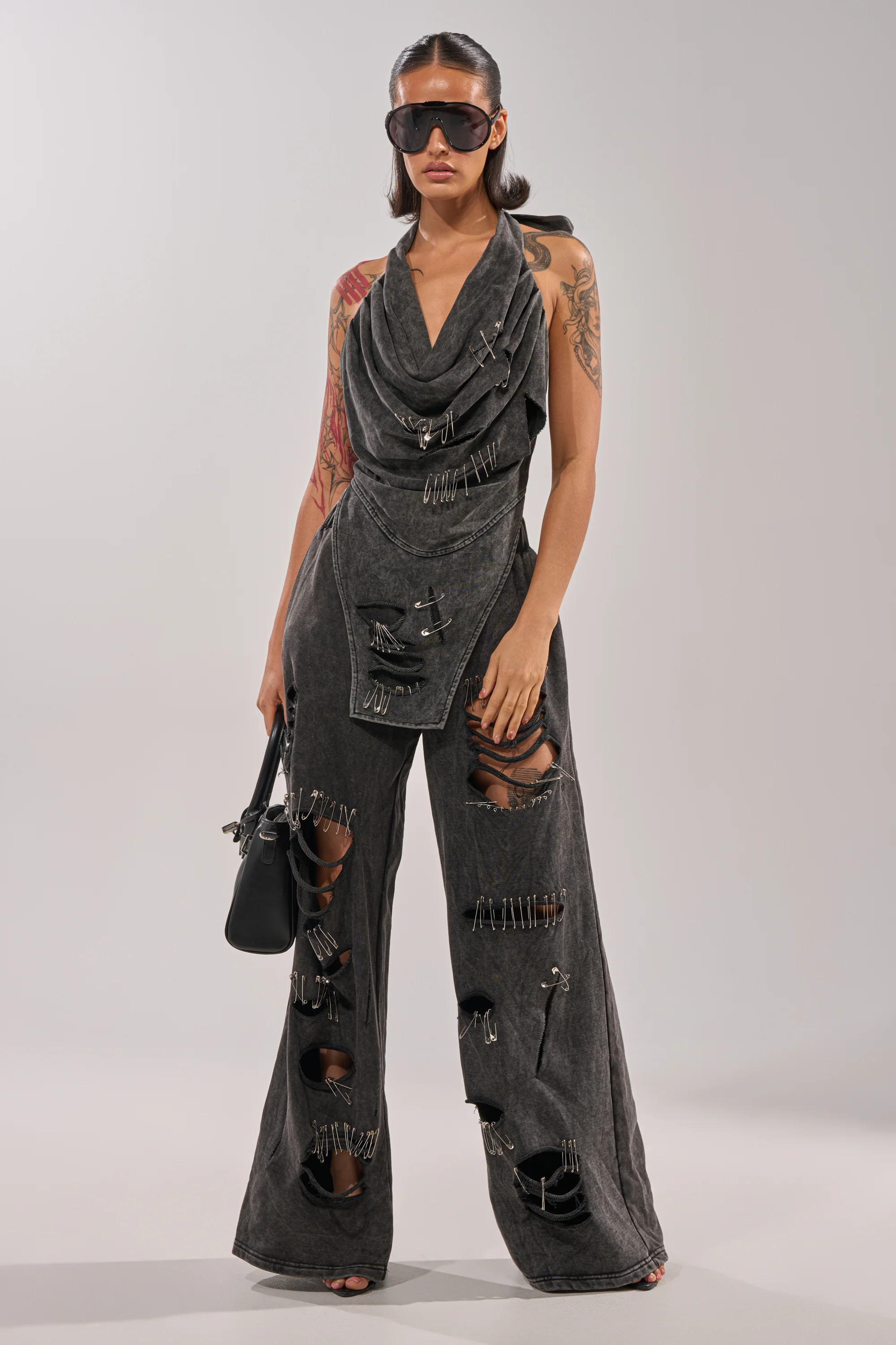 LEILA DISTRESSED WIDE LEG JOGGER - Image 8