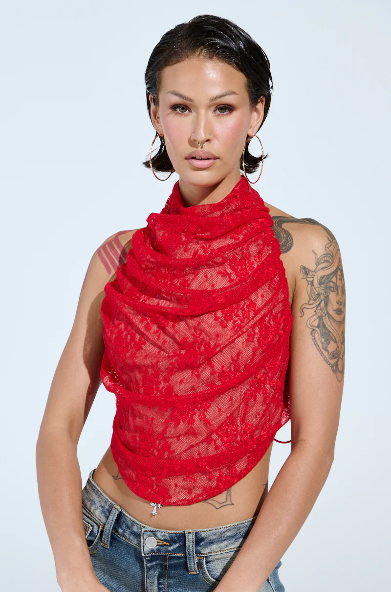 LETICIA LACE HALTER NECK TOP