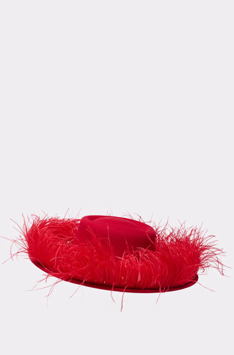 LETS FLIRT FEATHER BRIM HAT - Image 3