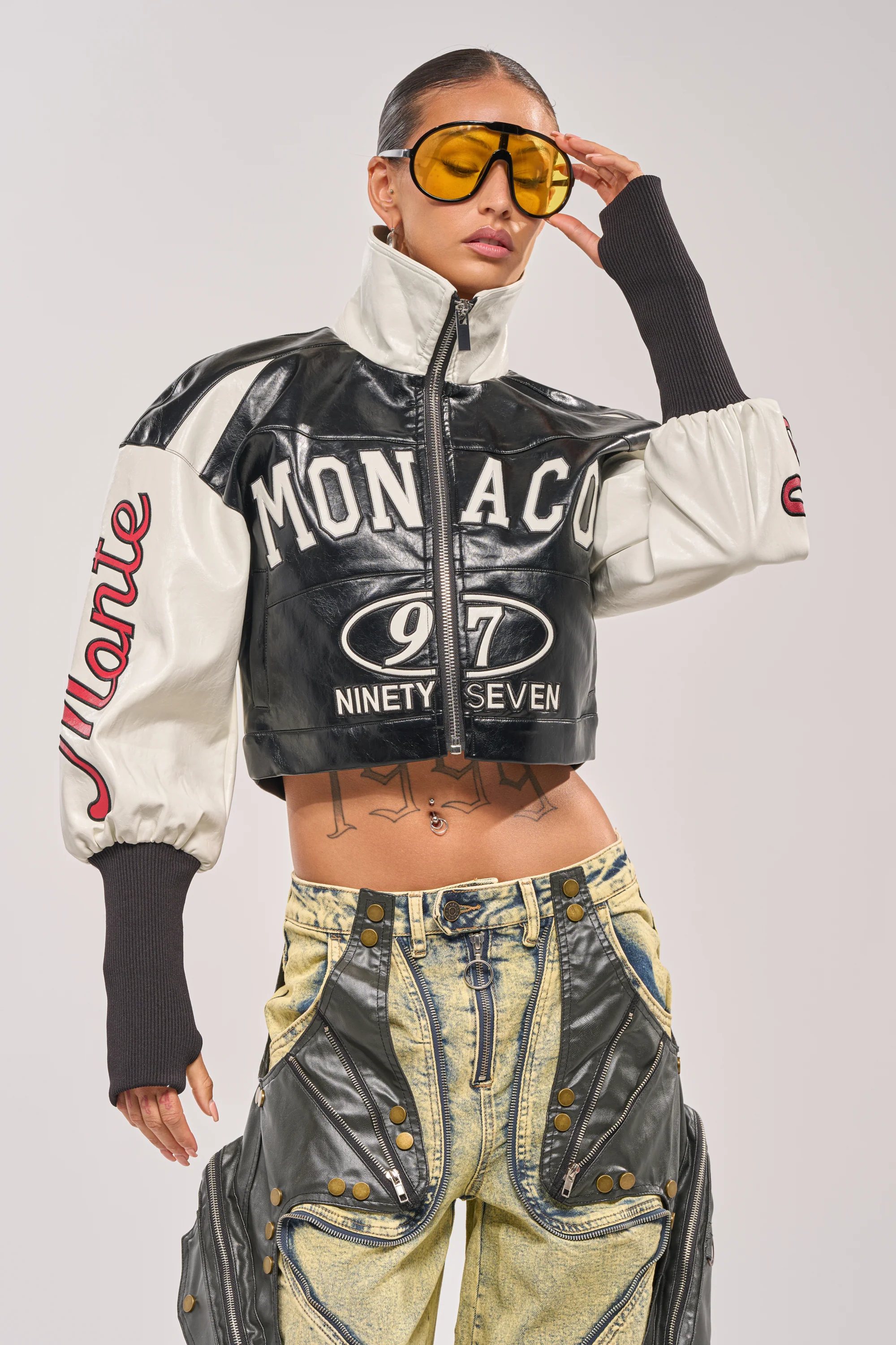 LET'S RACE EMBROIDERED BOMBER