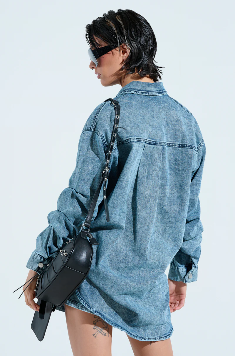 LET'S REWIND DENIM MINI DRESS - Image 5