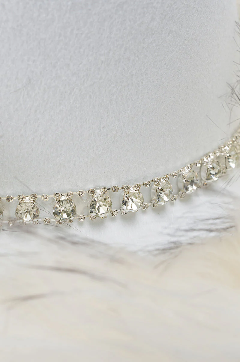 LETS RIDE FAUX FUR TRIM COWBOY HAT - Image 8