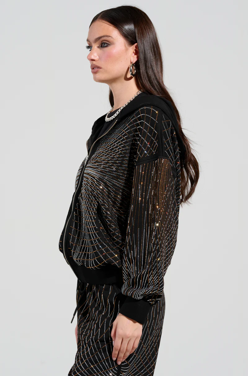LIGHTS, CAMERA, ACTION! EMBELLISHED ZIP UP SWEATSHIRT - Image 4