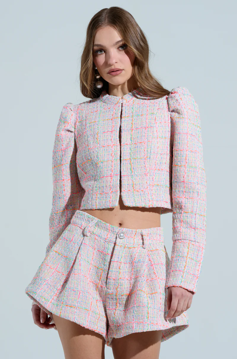 LINDEN TWEED BLAZER IN PINK MULTI - Image 2