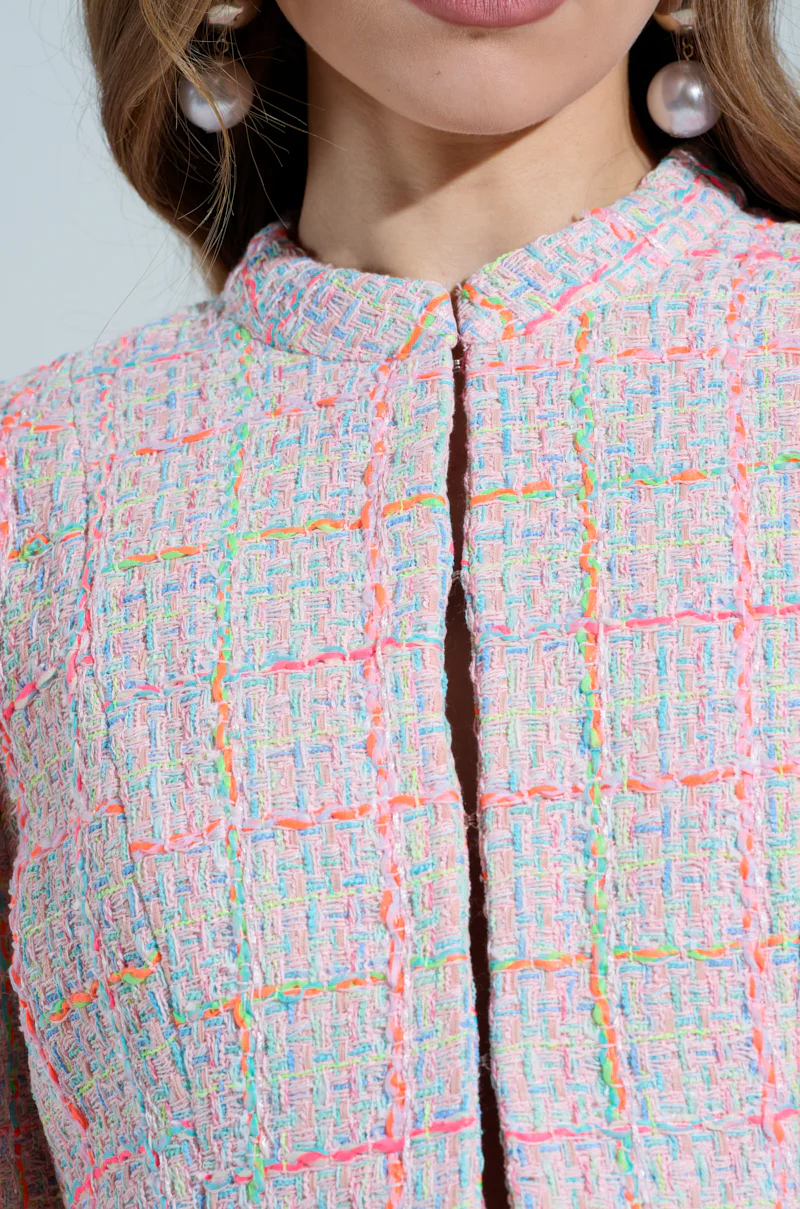 LINDEN TWEED BLAZER IN PINK MULTI - Image 6