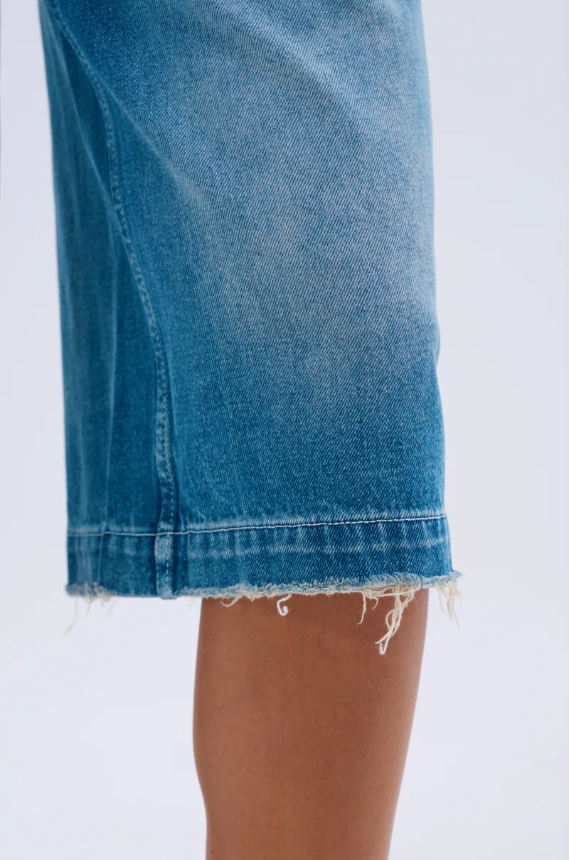 LITERAL PERFECTION BLUE DENIM BERMUDA SHORTS - Image 6