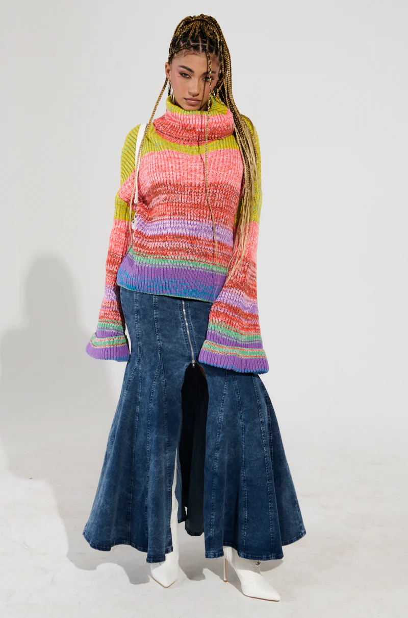 LOOK AT ME CHUNKY MULTI COLOR KNIT SWEATER - Image 7