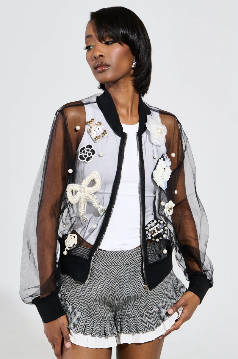 LOOK AT ME GO MESH BOMBER JACKET - Image 2