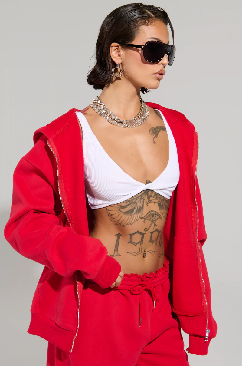LOVER OVERSIZED ZIP UP SWEATSHIRT - Image 3