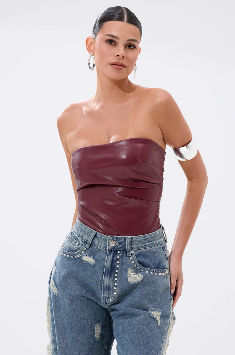 LUSH LIFE FAUX LEATHER BODYSUIT - Image 2