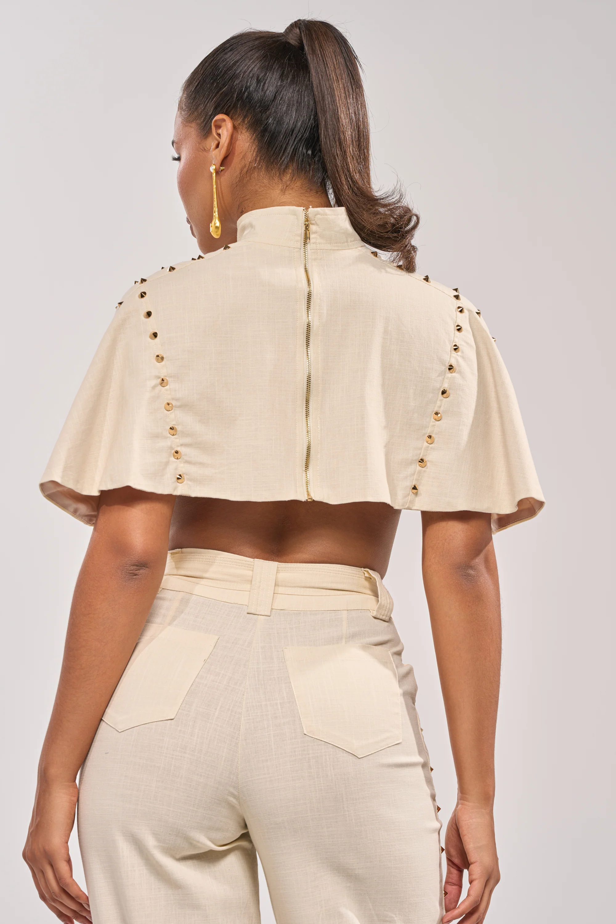 MAEVE LINEN STUDDED BLOUSE - Image 4