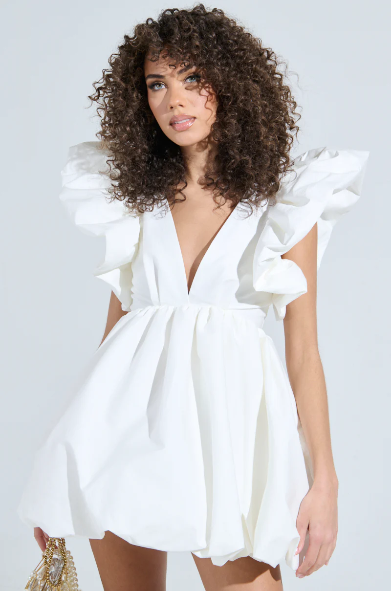 MAIN CHARACTER ENERGY MINI DRESS IN WHITE - Image 3