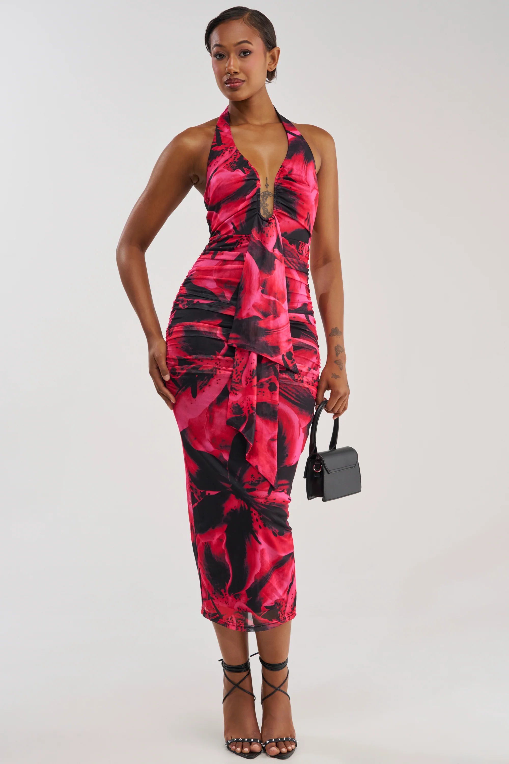 MAIN STAGE ABSTRACT MAXI DRESS IN BLACK MULTI - Image 2