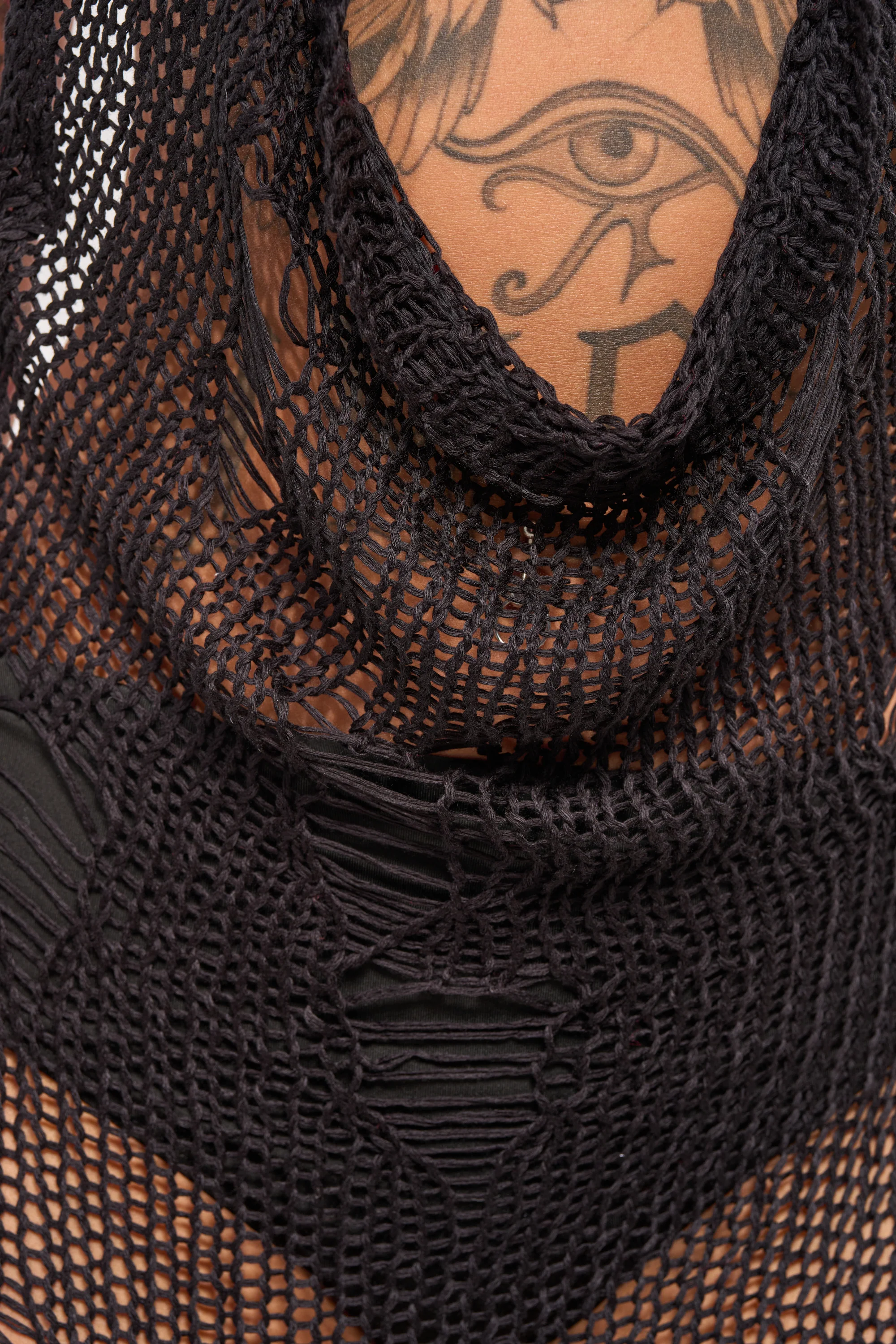 MAKE A MESS KNIT MINI DRESS IN BLACK - Image 9