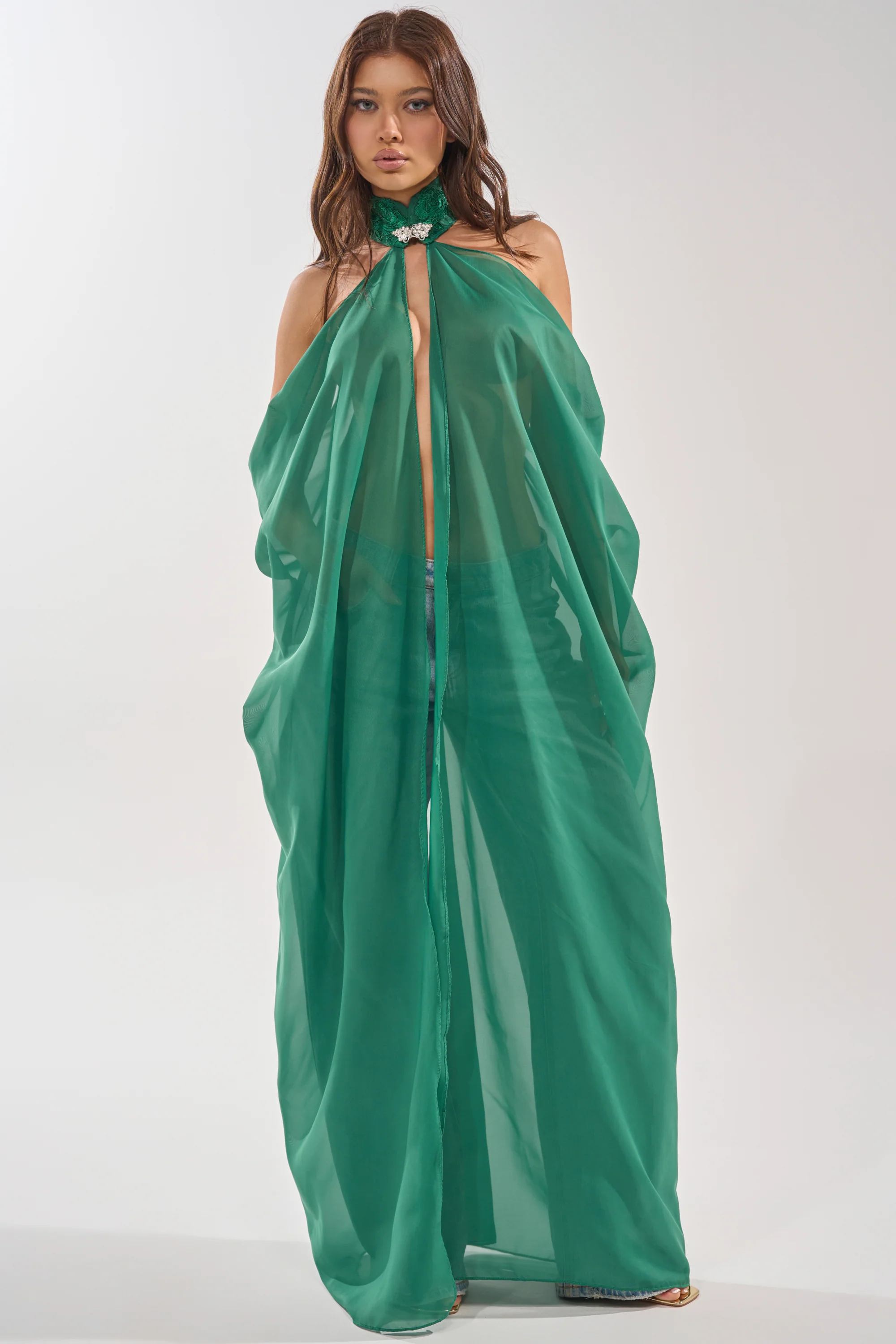 MAKE A STATEMENT CAPE IN GREEN
