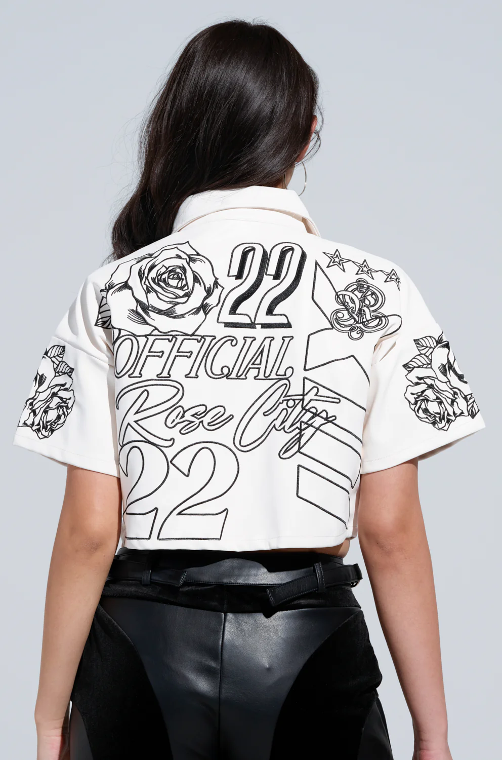 MAKE IT OFFICIAL FAUX LEATHER BUTTON DOWN - Image 4