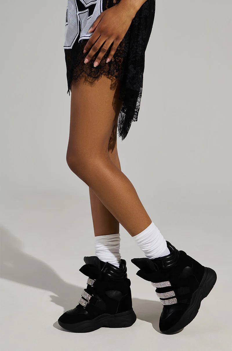 MARANTO BLACK WEDGE SNEAKER - Image 2