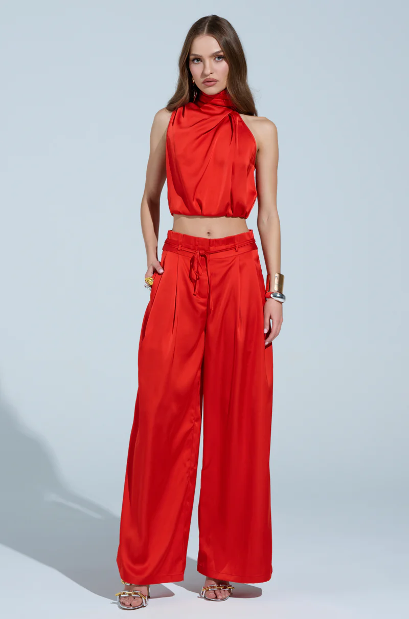 MEREDITH BLAKE SATIN MOCK NECK TOP - Image 8