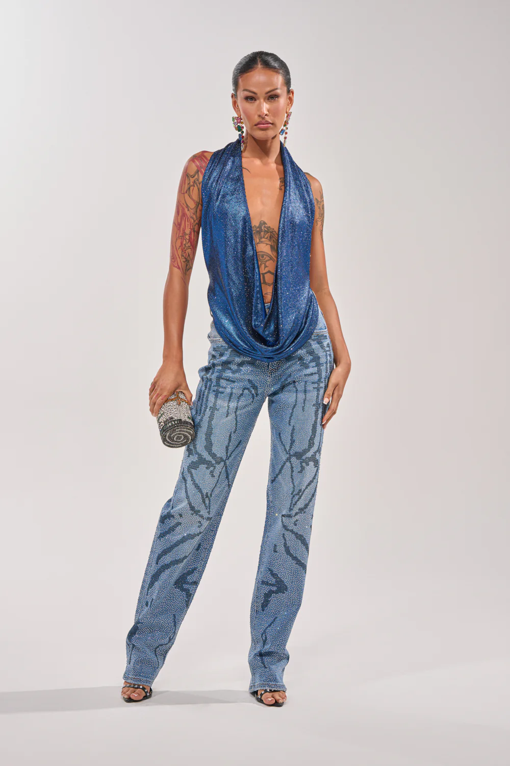 MERMAID DREAM RHINESTONE OPEN BACK HALTER TOP - Image 10