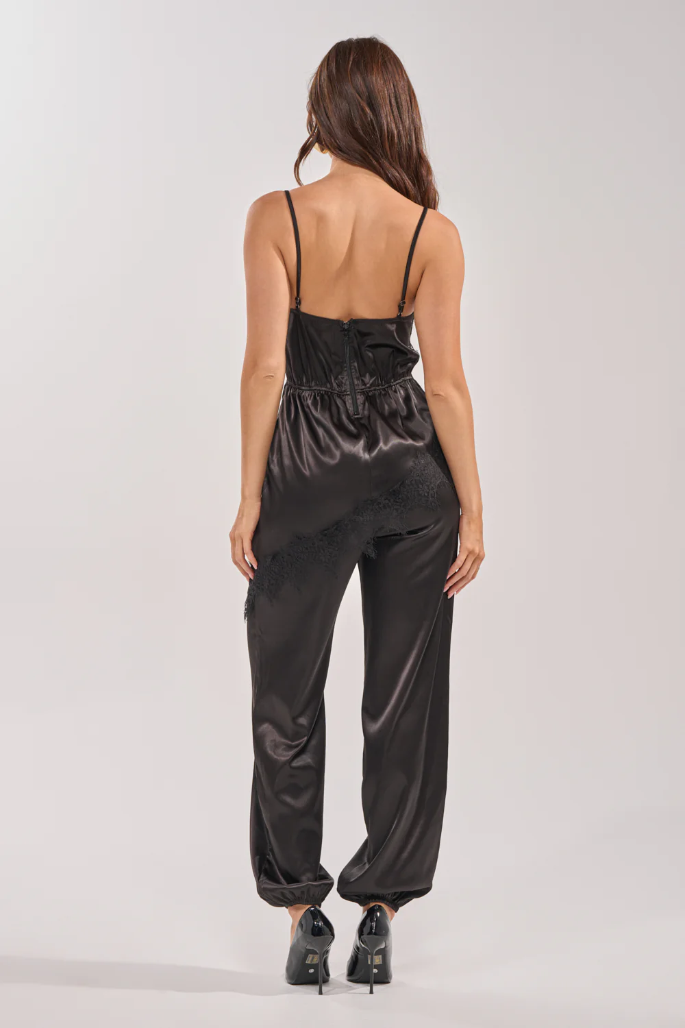 MIDNIGHT MUSE LACE SATIN JUMPSUIT - Image 5