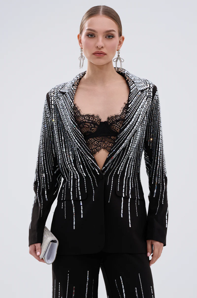 MILA EMBELLISHED BLAZER IN BLACK