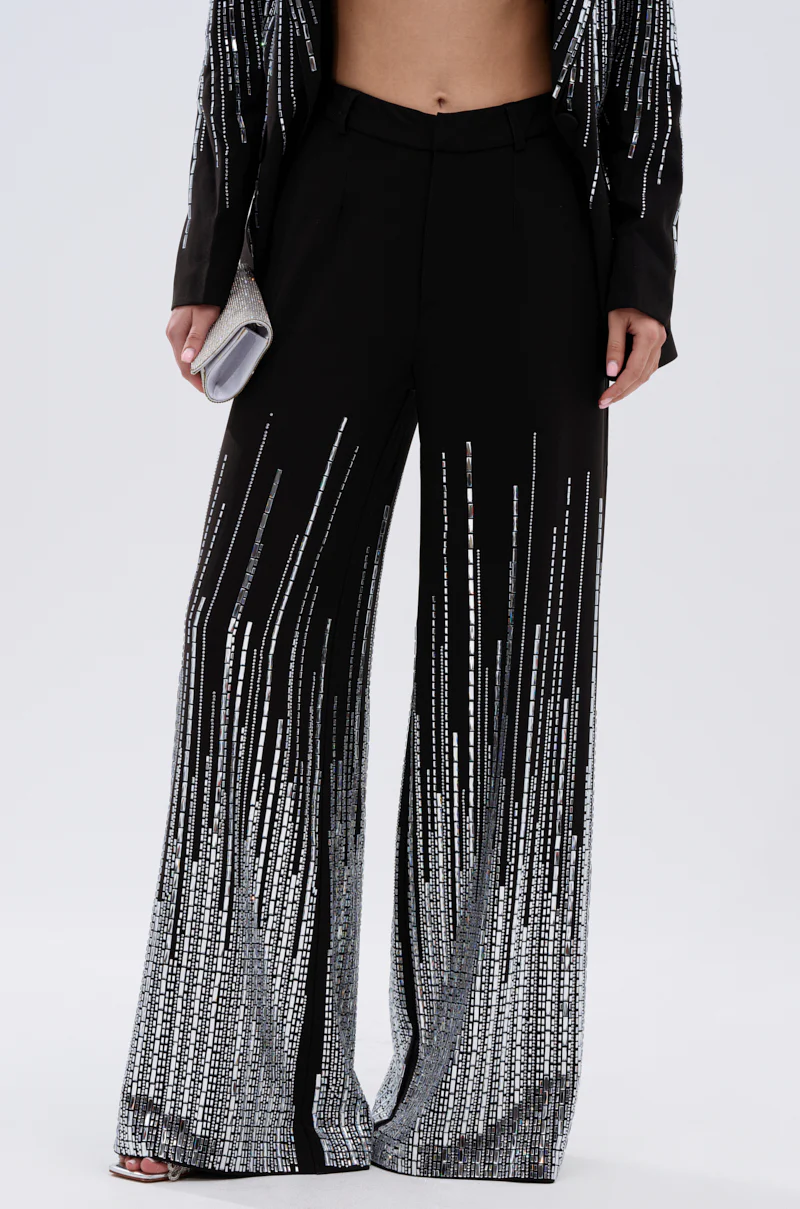 MILA EMBELLISHED FLARE PANT IN BLACK - Image 3