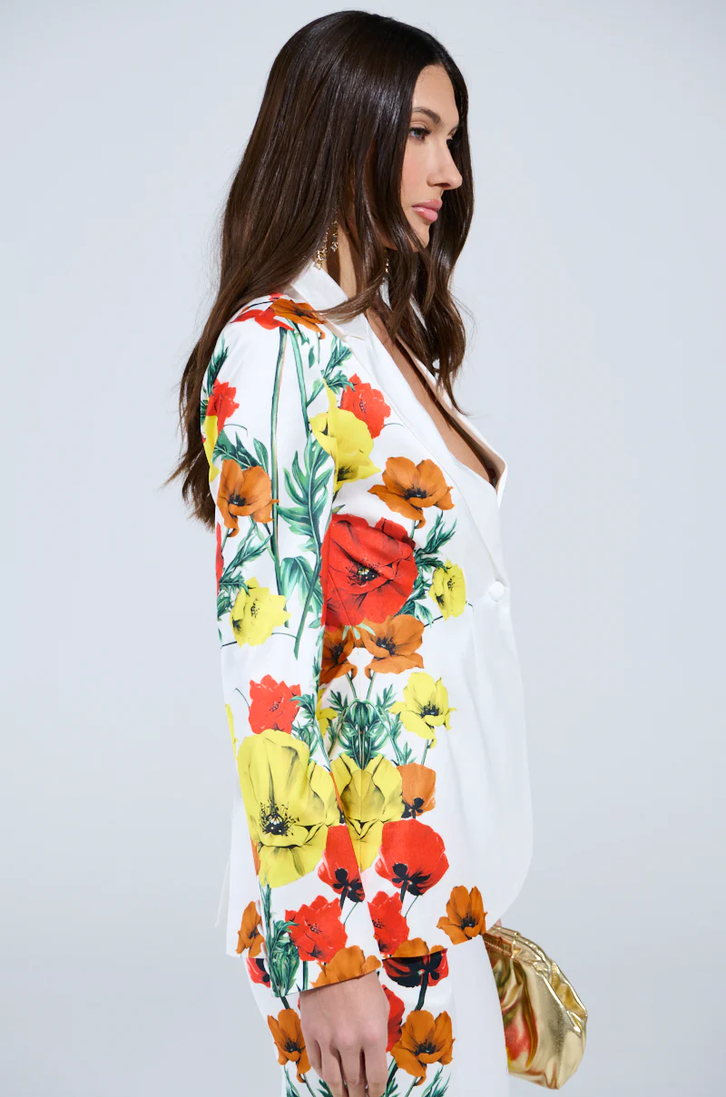 MIND MY OWN FLORAL SATIN BLAZER - Image 4