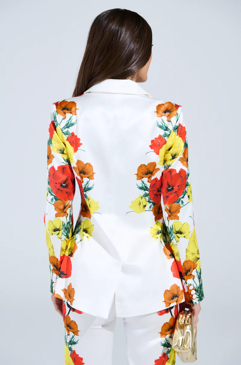 MIND MY OWN FLORAL SATIN BLAZER - Image 5