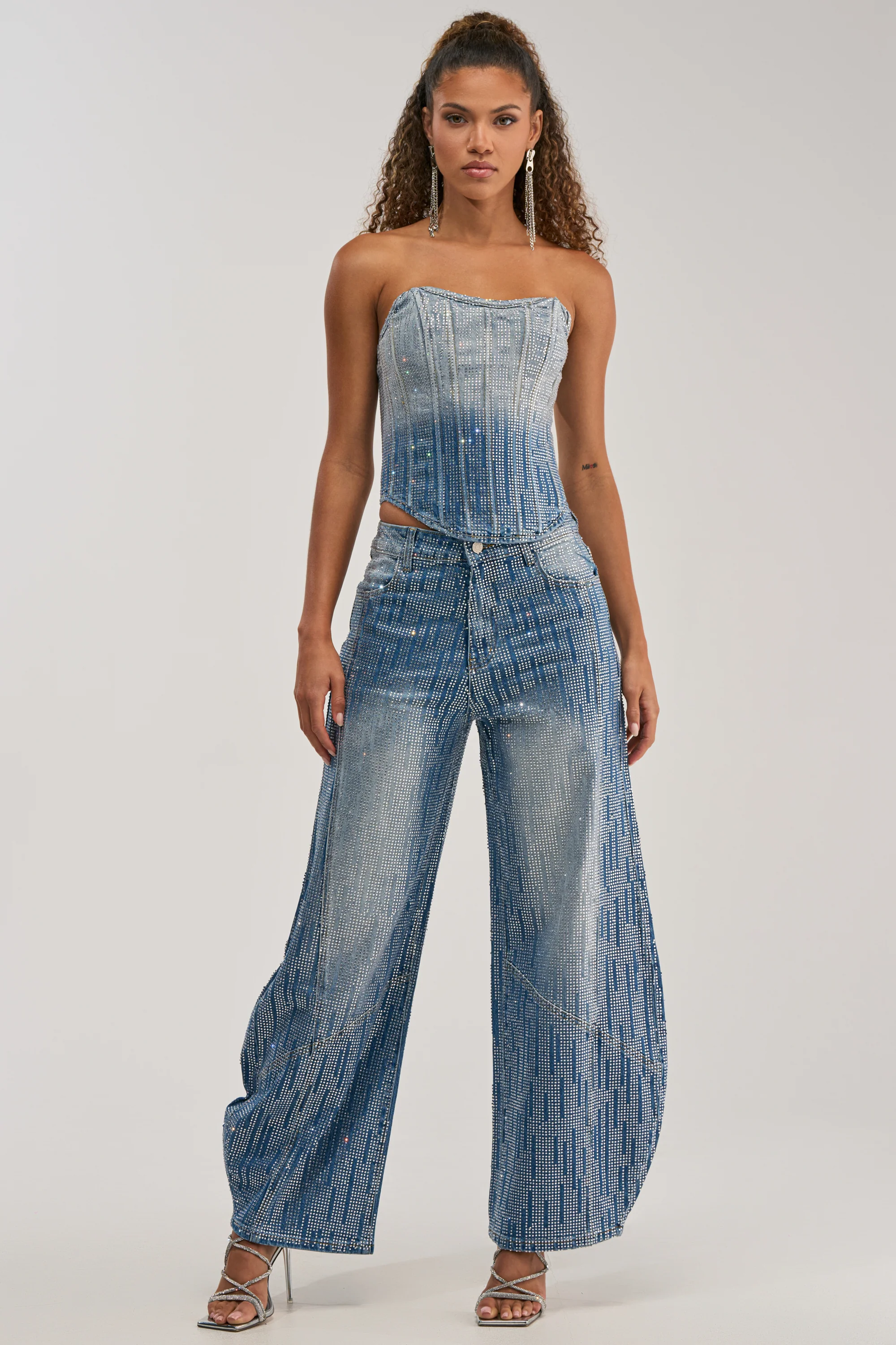 MIND SPINNING EMBELLISHED DENIM CORSET - Image 6