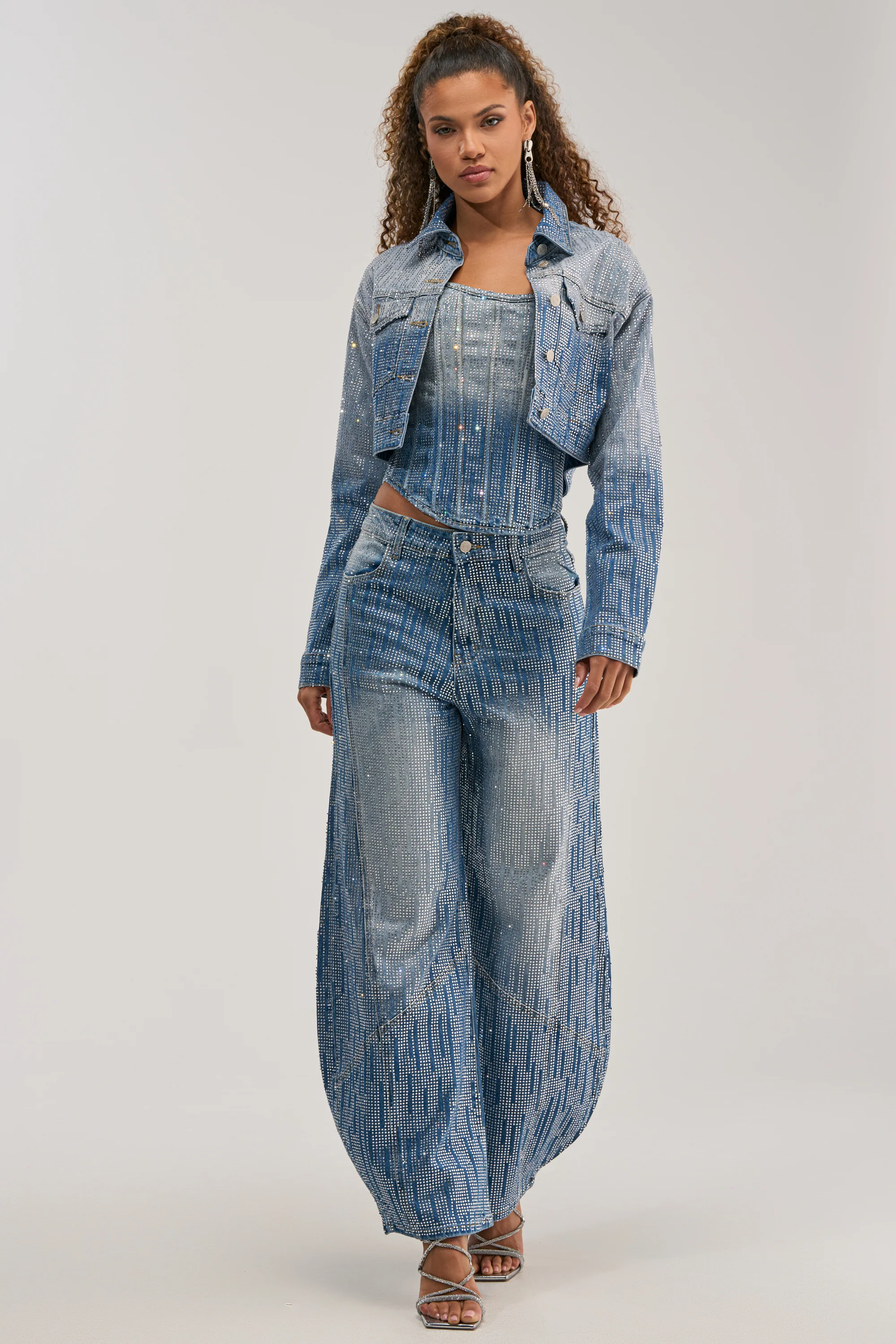 MIND SPINNING EMBELLISHED DENIM CORSET - Image 7