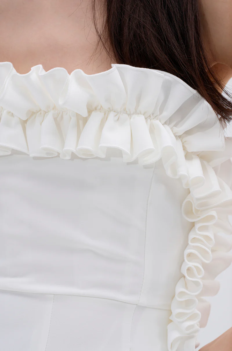 MONICA RUFFLED JUMPSUIT IN WHITE - Image 7