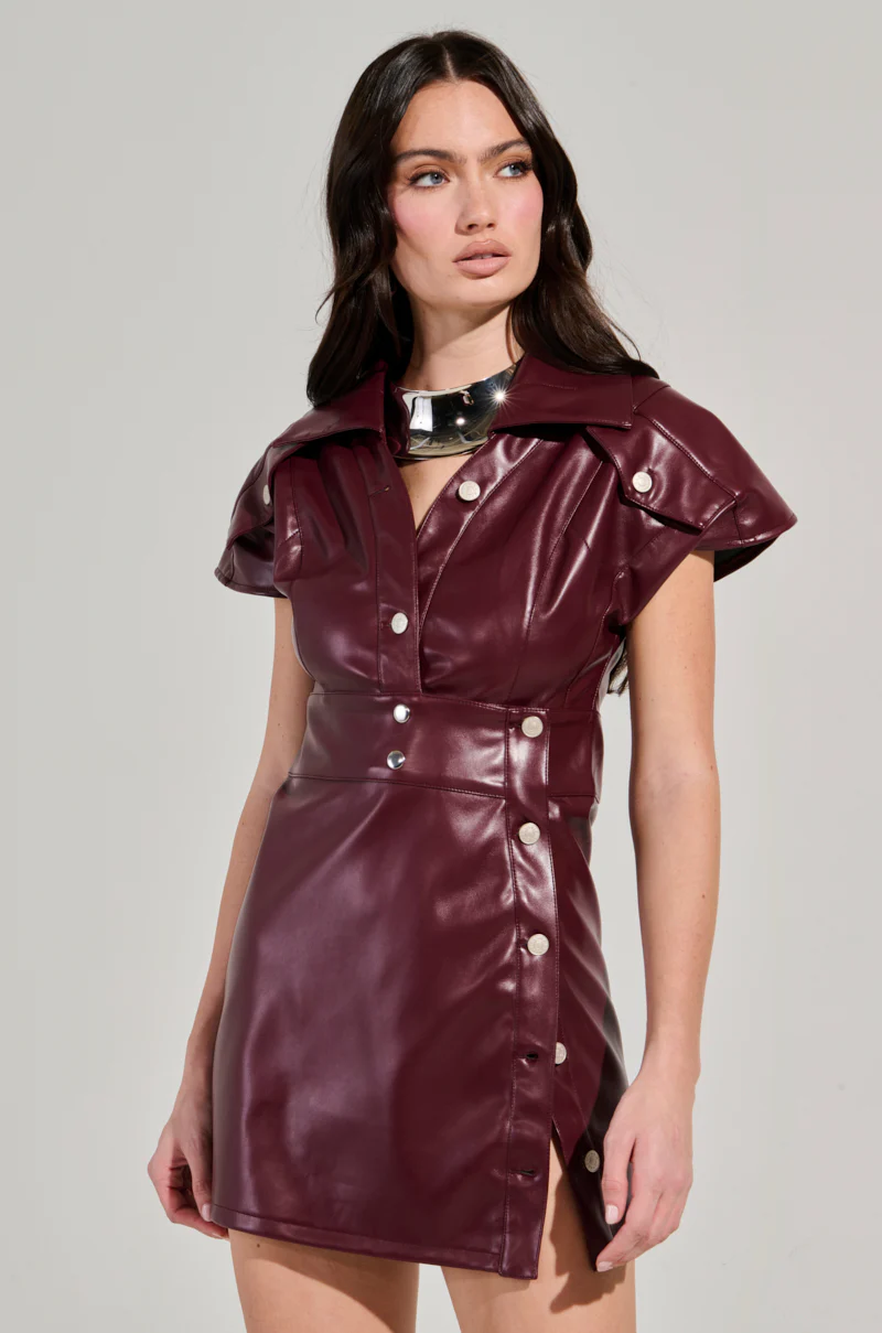 NEVER TOO MUCH PU MINI DRESS - Image 2