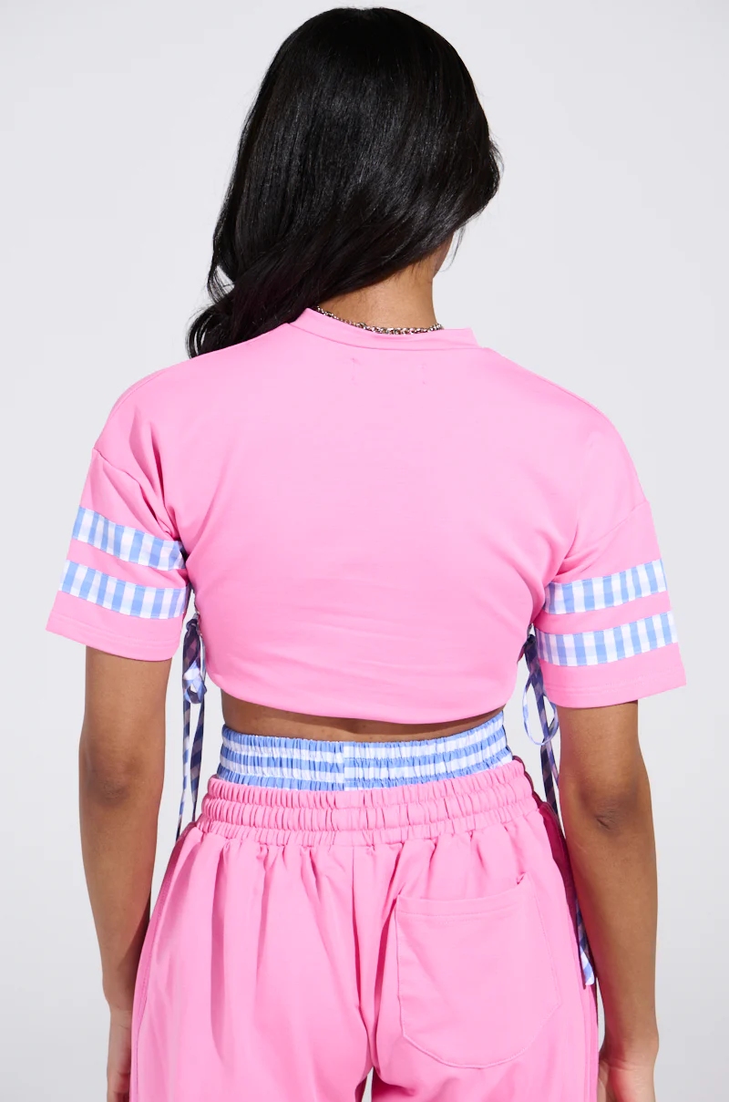 NEW YORK GINGHAM CROP TOP - Image 4