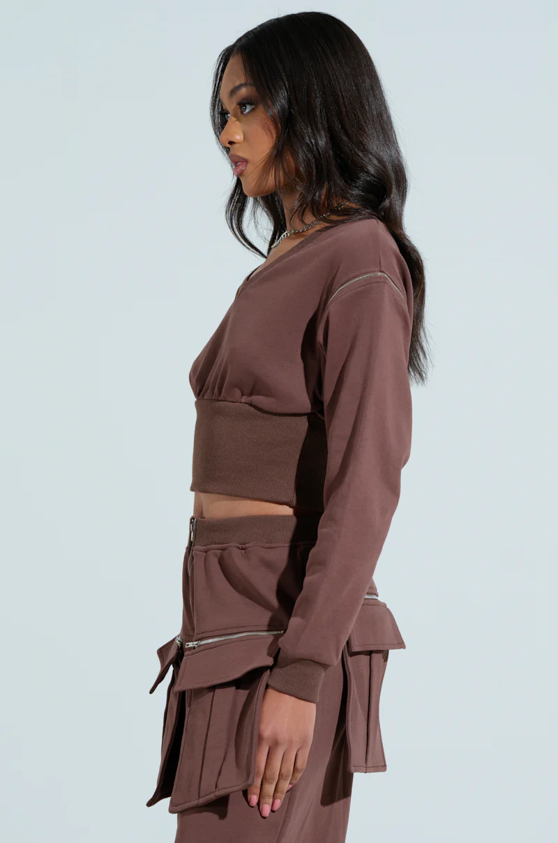 NIA CORSETED ZIPPERED LONGSLEEVE SWEATSHIRT - Image 6